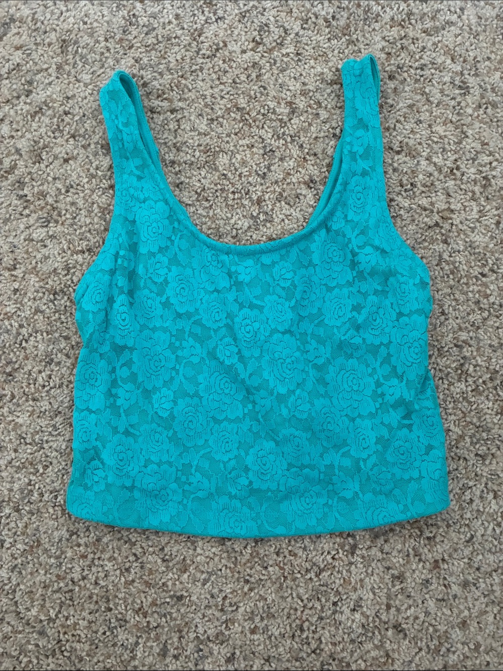 NWT Women's teal lace tank top
